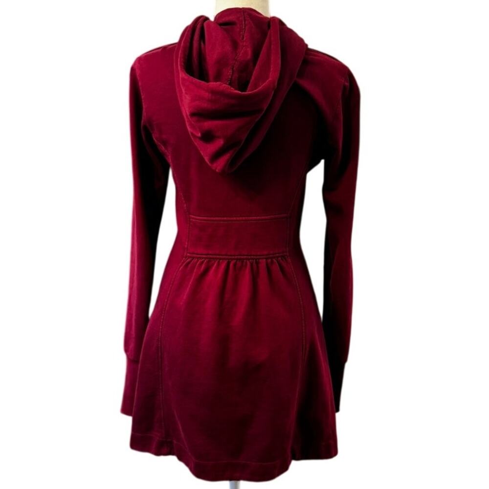 Prairie Underground Long Cloak Hoodie Dahlia Red Zip Jacket Dress Small USA - Picture 2 of 6